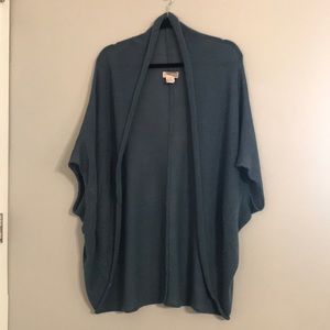 Forever 21 Blue/Green Short Sleeve Cardigan Medium